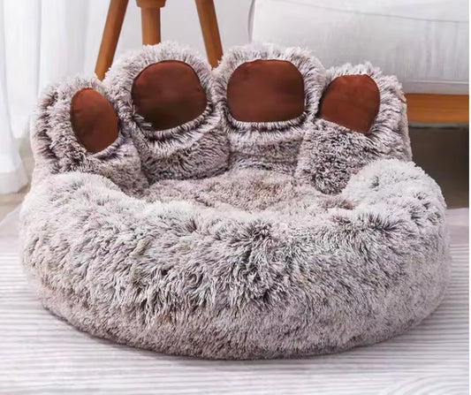 Plush Paw-Shaped Dog Bed – Cozy & Cute Comfort Nest